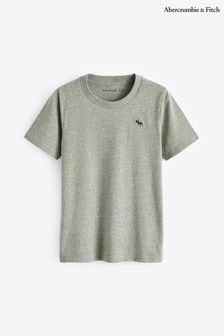 T-shirt Abercrombie & Fitch vert uni à petit logo