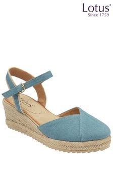 Lotus Blue Wedge Espadrille Shoes (K91782) | AED250