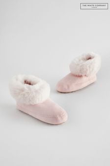 The White Company Pink Faux Fur Boot Slippers (K91846) | SGD 46