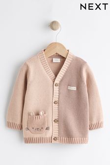 Beige - Baby Bunny Knitted Cardigan (K92209) | kr270 - kr300