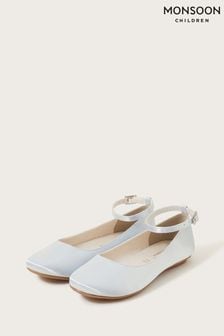 Monsoon Blue Satin Ballerina Flats (K92304) | $37 - $43