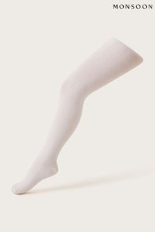 Monsoon White Natural Frosted Tights (K92305) | $16 - $17