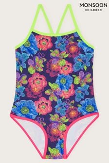 Monsoon Blue Sketch Floral Swimsuit (K92310) | $25 - $32