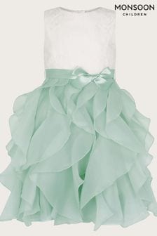 Monsoon綠色蕾絲康康荷葉邊連身裙 (K92319) | NT$2,890 - NT$3,360