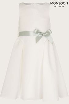Monsoon White Scuba Holly Bridesmaid Dress (K92322) | AED355 - AED426