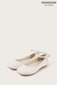 Monsoon Natural Satin Ballerina Flats (K92325) | $51 - $59