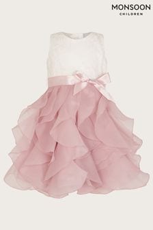 Monsoon Pink Baby Lace Cancan Ruffle Dress (K92338) | OMR27 - OMR29