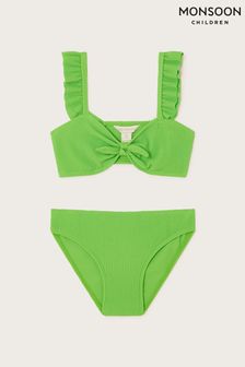 Monsoon Green Tie Bow Textured Bikini Set (K92363) | 140 zł