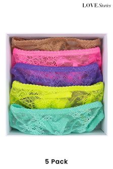 Love Stories Multi Weekday Spice Thong Set 5 Pack (K92610) | SGD 269