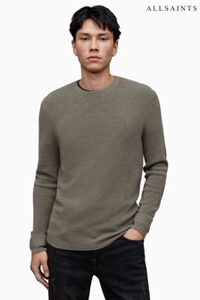 AllSaints Grey Ivar Merino Crew Neck Sweater (K92628) | SGD 192