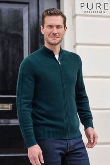 Mens olive green cardigan discount