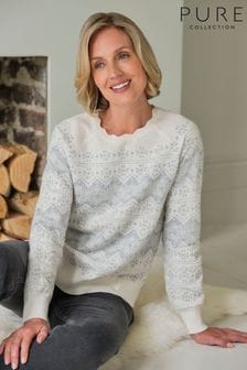Pure Collection Natural Wool Cashmere Sparkle Fairisle Jumper (K93154) | CHF 227