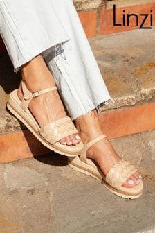 Linzi Nude Penny Flatform Sandals With Braided Strap (K93207) | OMR18