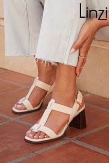 Linzi Cream Cristina Block Heeled Sandals (K93215) | AED194