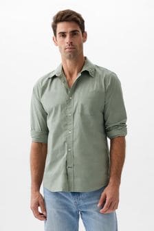 Zielony - Gap Stretch Standard Fit Long Sleeve Poplin Shirt (K93288) | 190 zł