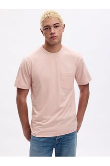 Rosa - Gap Original Kurzärmliges T-Shirt mit Rundhalsausschnitt und Tasche (K93291) | 22 €