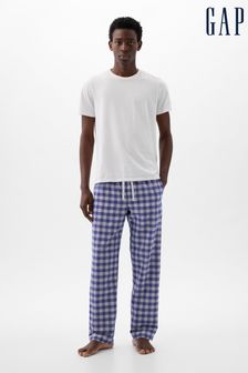 Ciemnoniebieski w kratkę - Gap Soft Cotton Woven Pyjama Bottoms (K93299) | 190 zł