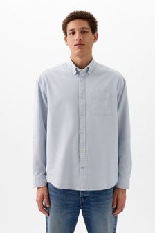 Синий - Gap оксфордская рубашка свободного кроя с длинными рукавами (K93303) | €48