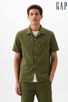 Gap Green Linen Cotton Short Sleeve Shirt (K93305) | kr519