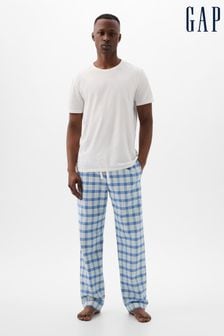 w niebieską kratę - Spodnie od piżamy Gap z miękkiego materiału (K93328) | 190 zł