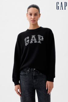 Schwarz - Gap Langärmeliges Sweatshirt mit Rundhalsausschnitt und Logo (K93359) | 39 €