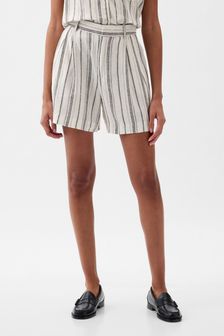 Gap Neutral Stripe 4" Linen Cotton Everyday Shorts (K93372) | €42