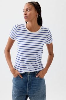 Blau-weiß gestreift - Gap Favourite Kurzarm-T-Shirt mit Grafik​​​​​​​ (K93387) | 19 €