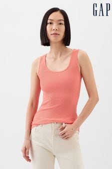 Coral rosa - Camiseta sin mangas de tirantes gruesos y cuello redondo de canalé de Gap (K93395) | 11 €