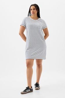 Weiß - Gap Kurzärmeliges T-Shirt-Kleid mit Rundhalsausschnitt und Tasche (K93399) | 31 €