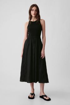 Gap Black Cotton Sleeveless Midi Dress (K93441) | €72