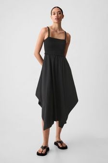 Черный - Присборенное платье миди с платком Gap (K93465) | €82