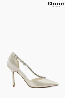 Dune London Cream Devotional Bridal Embellished Heels (K93498) | SGD 319
