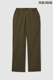 Серовато-зеленый - Хлопковые брюки Blend с эластичным поясом Reiss Colter (K93502) | €58