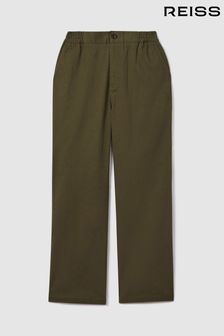 Reiss Sage Colter Senior Elasticated Waist Cotton Blend Trousers (K93525) | LEI 347