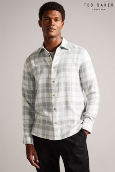 Ted Baker Grey Abacus Check Flannel Shirt (K93676) | $157