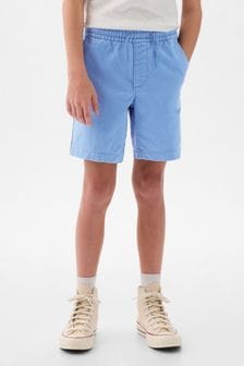 Albastru - Pantaloni scurți ușor elastici din bumbac cu țesătură diagonală Gap (4-13ani) (K93781) | 107 LEI