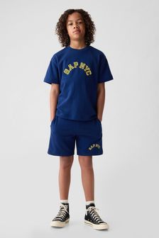 Azul - Pantalones cortos de chándal sin cierre con logo de Gap (4-13 años) (K93833) | 21 €