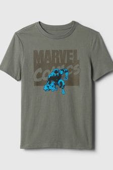 Черная футболка с короткими рукавами и круглым вырезом Gap Marvel Пантеры (4-13 лет) (K93838) | €19