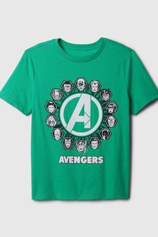 Green Avengers - Gap Marvel Superhero Graphic Short Sleeve Crew Neck T-shirt (4–13 let) (K93842) | €16