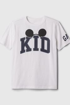 Gap White Cotton Disney Graphic Logo Short Sleeve Crew Neck T-Shirt (4-13yrs) (K93869) | €15.50