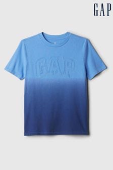 Bleu - Gap Logo Dip Dye Crew Neck Short Sleeve T-shirt (4-13 ans) (K93873) | €16