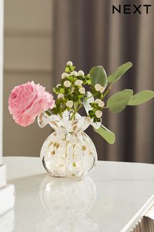 White/Gold White and Gold Glass Mini Confetti Flower Vase (K94101) | €13