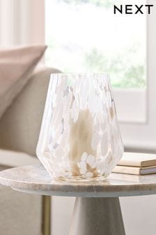 White Confetti Glass Hurricane (K94114) | 29 €