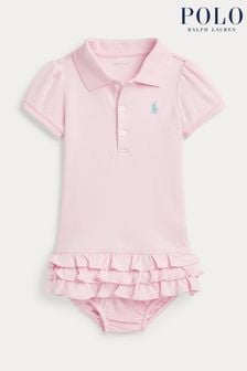 Polo Ralph Lauren Baby Pink Ruffle Dress (K94130) | 472 LEI