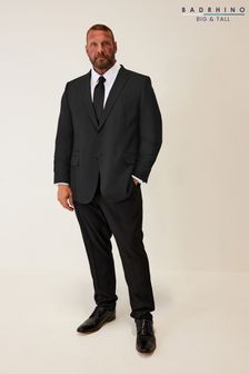 Črna - Badrhino Big & Tall enobarvne hlače obleke (K94274) | €39