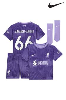 Nike Purple Mini Liverpool Third Stadium Kit T-Shirt 2023-24 Infants (K94280) | €93