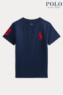 Темно-синий - Футболка для мальчиков из хлопкового трикотажа с логотипом Polo Ralph Lauren (K94366) | €62 - €67