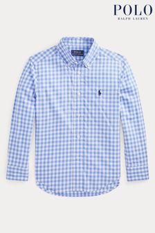 Polo Ralph Lauren Jungen Hemd aus Baumwollpopelin mit Vichykaros, Blau (K94374) | 117 € - 123 €