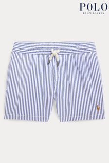 Синие пляжные шорты для мальчиков из ткани сирсакер Polo Ralph Lauren Traveller (K94385) | €86 - €99