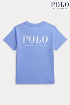 Синий - Хлопковая футболка для мальчиков с логотипом Polo Ralph Lauren (K94398) | €62 - €67